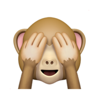 Emoji de mono que se tapa los ojos
